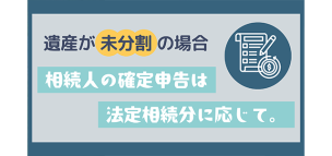 遺産が未分割の場合の相続人の確定申告は法定相続分に応じて