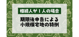 相続人が1人の場合の期限後申告による小規模宅地の特例